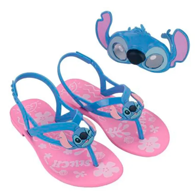 Sandália Rasteira Infantil Grendene Stitch Fantasy com Mascara Rosa 23405