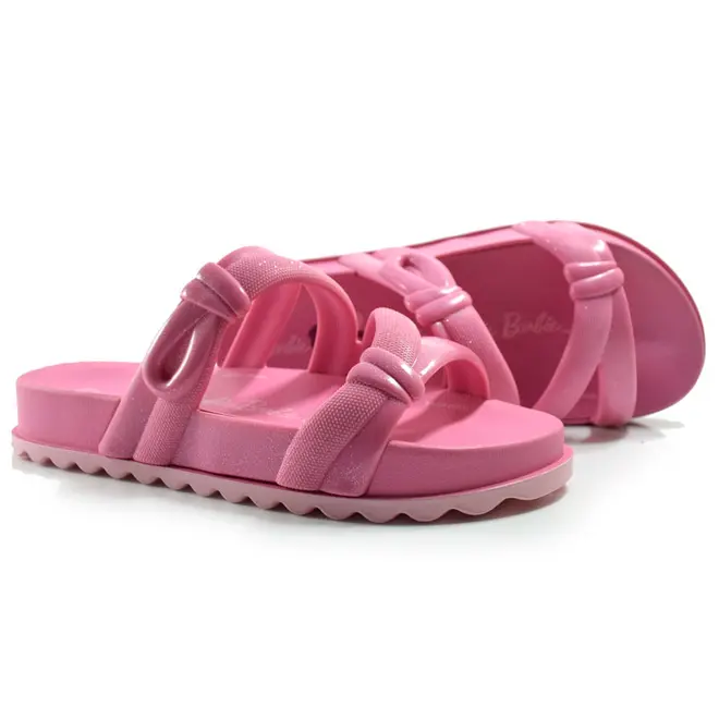 Sandália Flat Infantil Grendene Barbie Pop Lace do 26 ao 34 Rosa 23238
