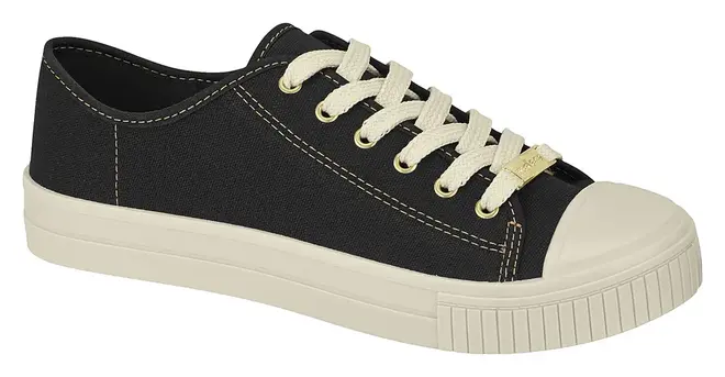Tênis Casual Moleca Clássico Preto e Branco Feminino