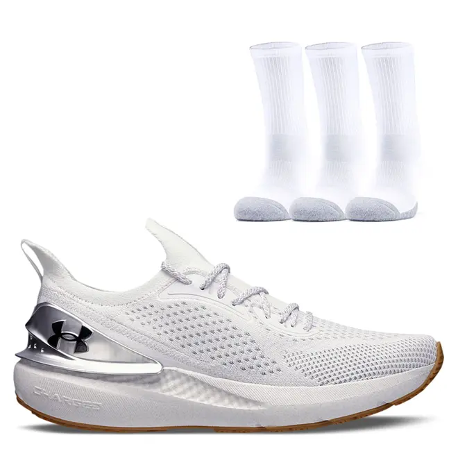 Kit Tênis Corrida Masculino Feminino Quicker e Pct Meias cano alto Under Armour