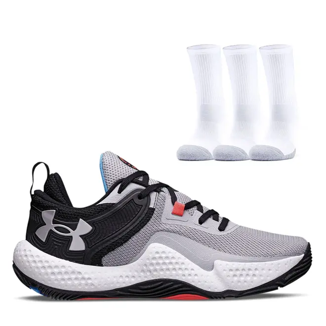 Kit Tênis Basquete Masculino Daggere e Pacote Meias -Under Armour