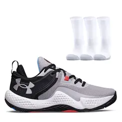 Kit Tênis Basquete Masculino Daggere e Pacote Meias -Under Armour