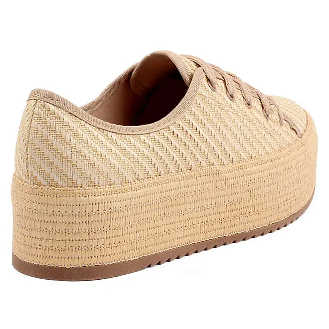 Tênis Casual Beira Rio Flatform Bege Feminino