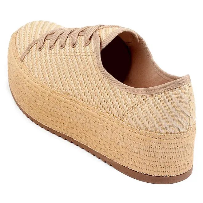 Tênis Casual Beira Rio Flatform Bege Feminino