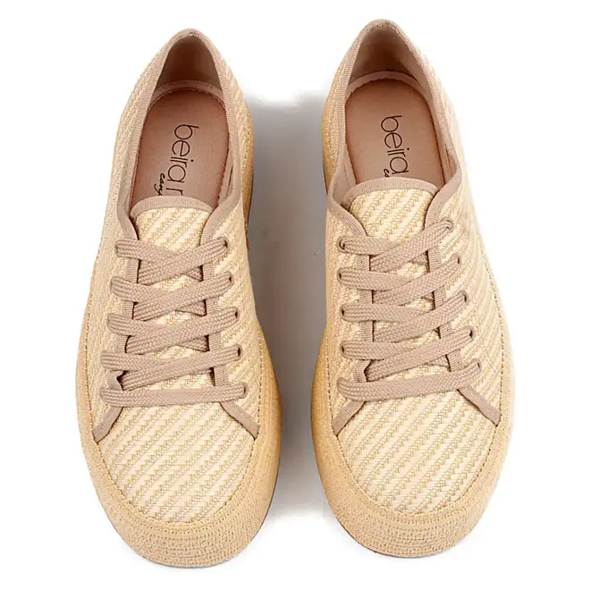Tênis Casual Beira Rio Flatform Bege Feminino