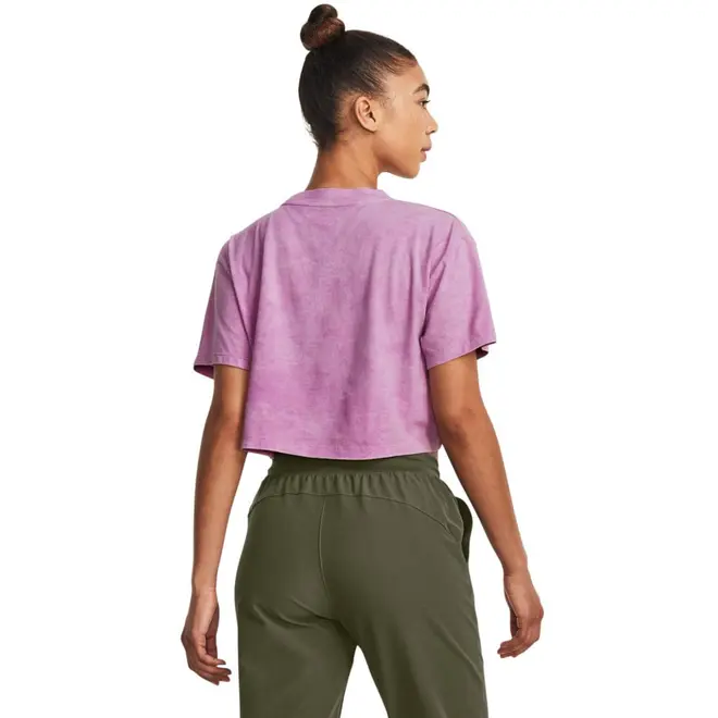 Camiseta Cropped de Treino Feminina Under Armour Logo Washed Woven