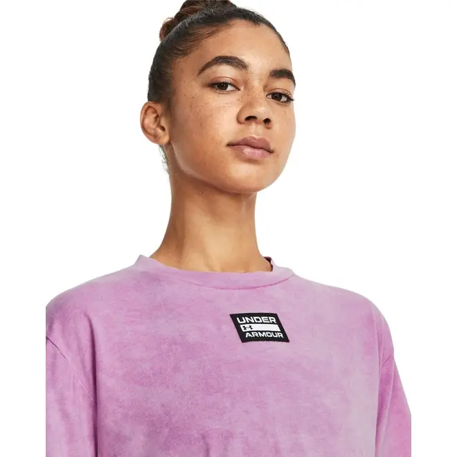 Camiseta Cropped de Treino Feminina Under Armour Logo Washed Woven