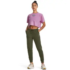 Camiseta Cropped de Treino Feminina Under Armour Logo Washed Woven