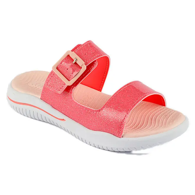 Tamanco Flatform Infantil Kidy Rosa e Branco