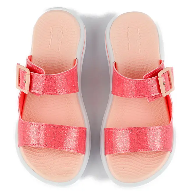 Tamanco Flatform Infantil Kidy Rosa e Branco