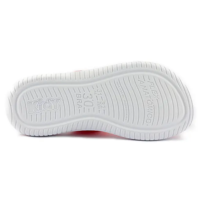 Tamanco Flatform Infantil Kidy Rosa e Branco
