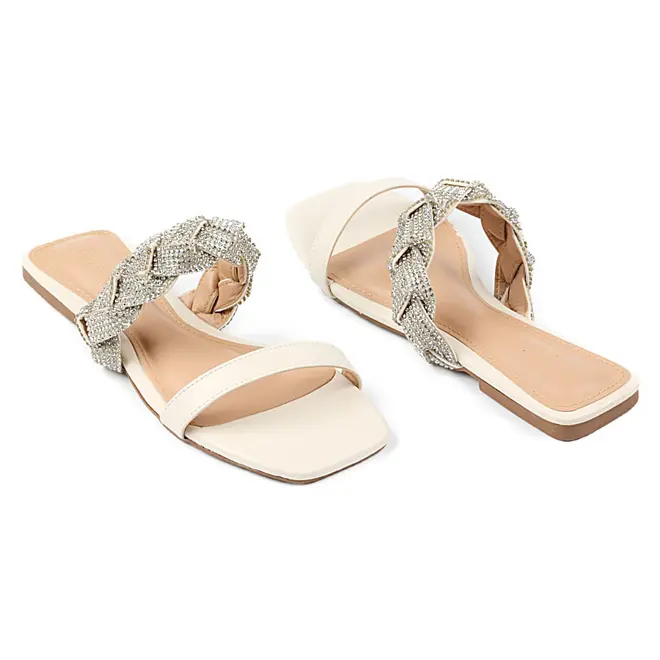 Tamanco Itapuã  Flat Off White Feminino