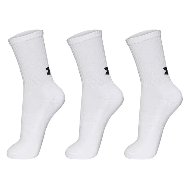 Meia de Treino Unissex Under Armour Core Cotton Cano Alto - Pacote com 3 Pares
