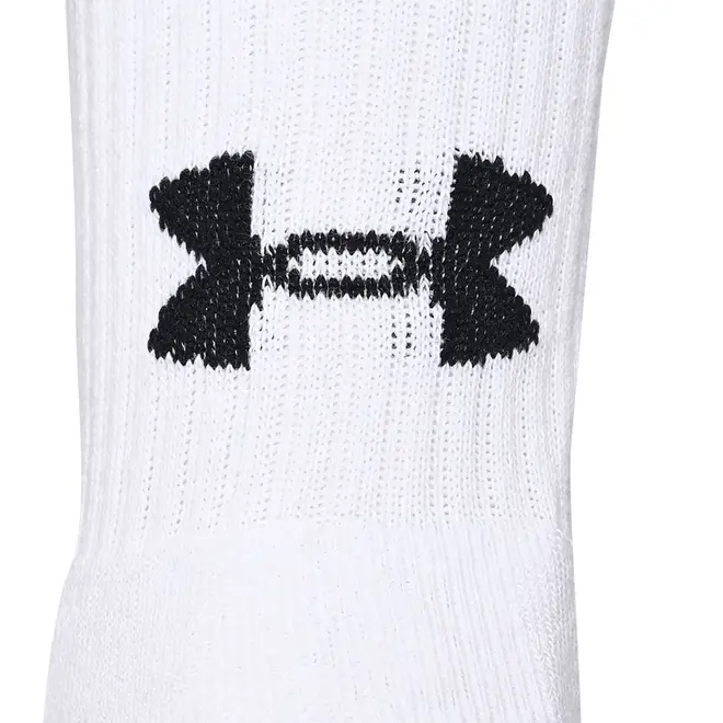 Meia de Treino Unissex Under Armour Core Cotton Cano Alto - Pacote com 3 Pares