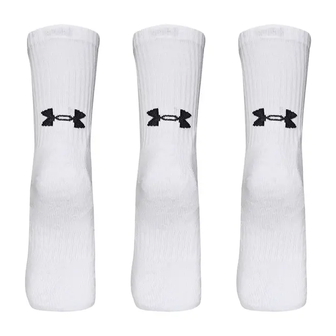 Meia de Treino Unissex Under Armour Core Cotton Cano Alto - Pacote com 3 Pares