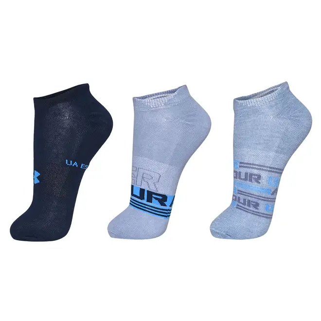 Meia Under Armour Essential Invisivel - Pacote com 3 pares