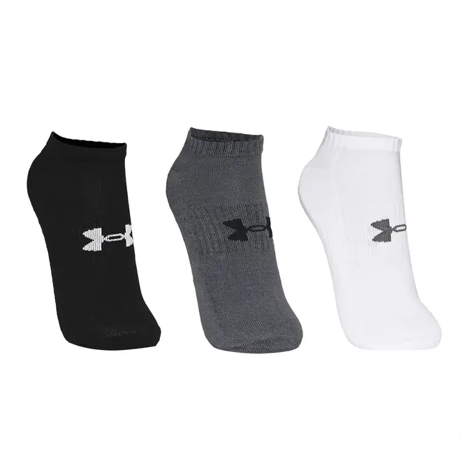 Meia Under Armour Cotton Invisivel - Pacote com 3 pares