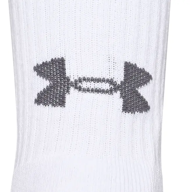 Meia Unissex Under Armour Core Cotton Cano Alto - Pacote com 3 pares