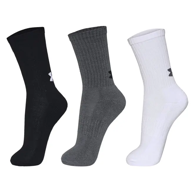 Meia Unissex Under Armour Core Cotton Cano Alto - Pacote com 3 pares