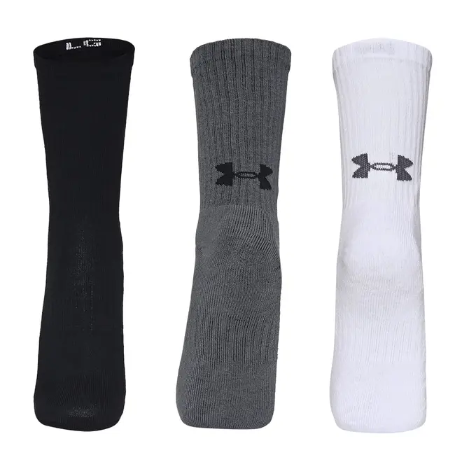 Meia Unissex Under Armour Core Cotton Cano Alto - Pacote com 3 pares