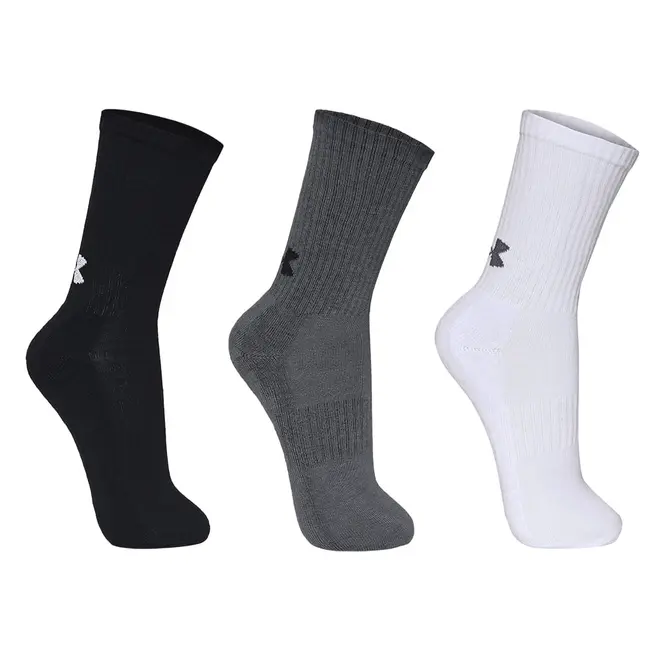 Meia Unissex Under Armour Core Cotton Cano Alto - Pacote com 3 pares