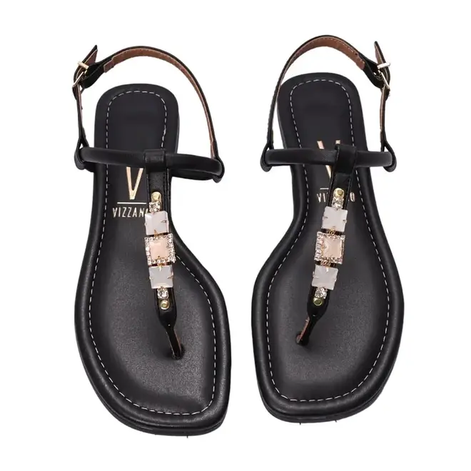 Sandália Vizzano Flat Preto Feminino