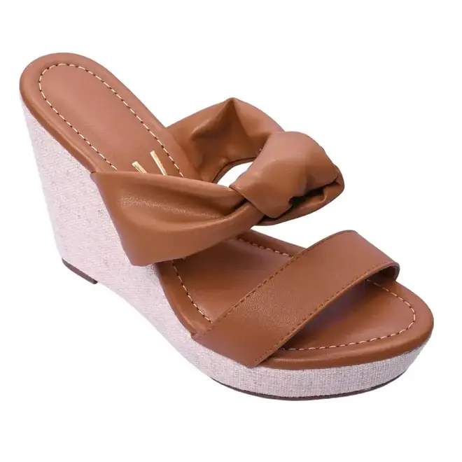 Tamanco Vizzano Plataforma Laço Marrom Feminino