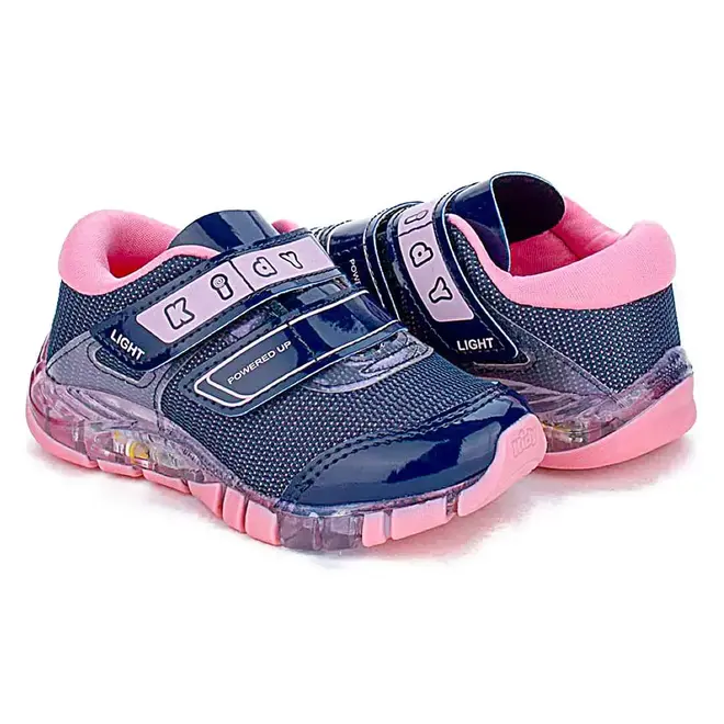 Tênis Casual Infantil Kidy Feminino Marinho/Rosa
