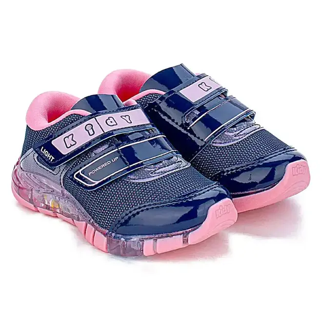 Tênis Casual Infantil Kidy Feminino Marinho/Rosa