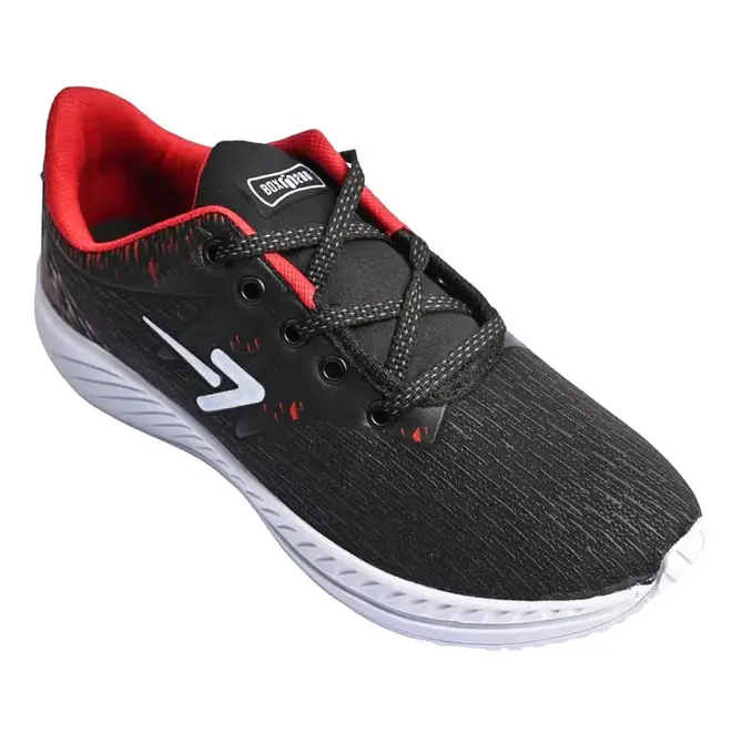 Tênis Esportivo Masculino Box 200 - Preto/Vermelho