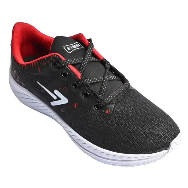 Tênis Esportivo Masculino Box 200 - Preto/Vermelho