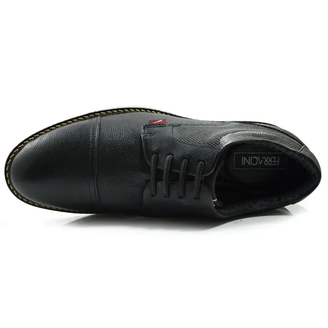 Sapato Social de Couro Ferracini Kingston Preto 6151