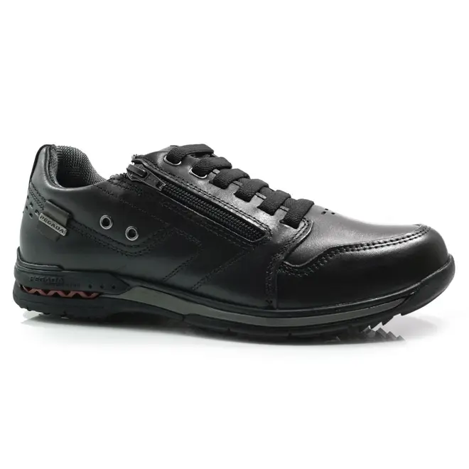 Sapatênis Masculino de Couro Pegada Preto 114858