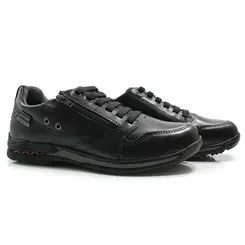 Sapatênis Masculino de Couro Pegada Preto 114858