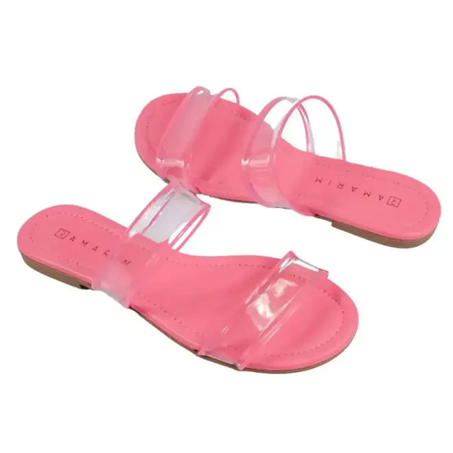 Tamanco Ramarim Rasteira Flat Rosa Feminino