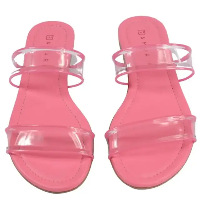 Tamanco Ramarim Rasteira Flat Rosa Feminino