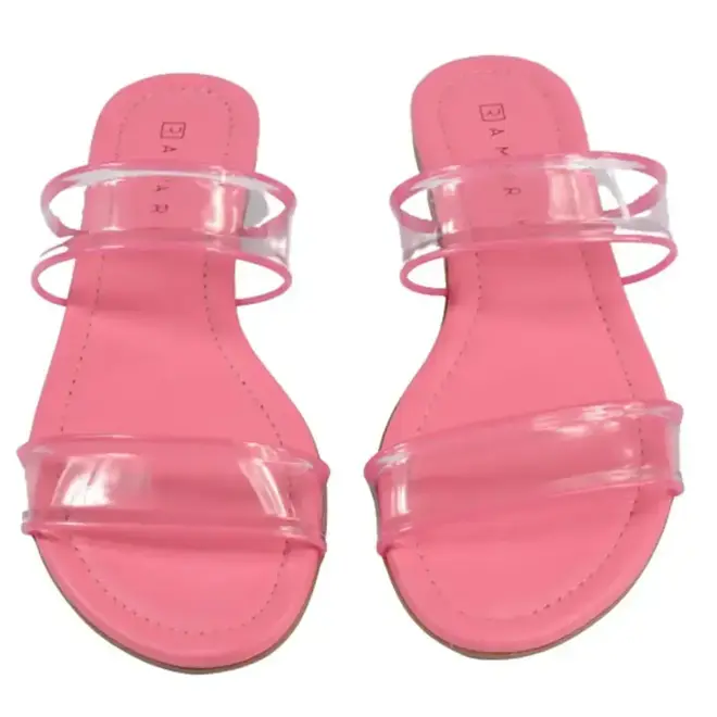 Tamanco Ramarim Rasteira Flat Rosa Feminino