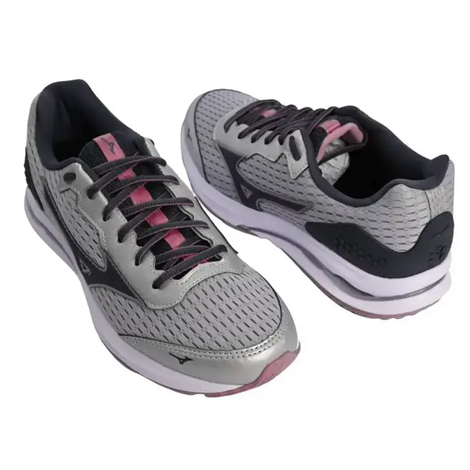 Tênis Esportivo Feminino Mizuno Tornamic - Cinza/Rosa