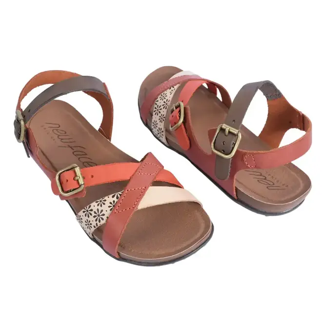 Sandália Flat New Face Tijolo Feminina