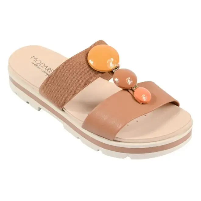 Tamanco Flatform Modare Bege e Marrom Feminino