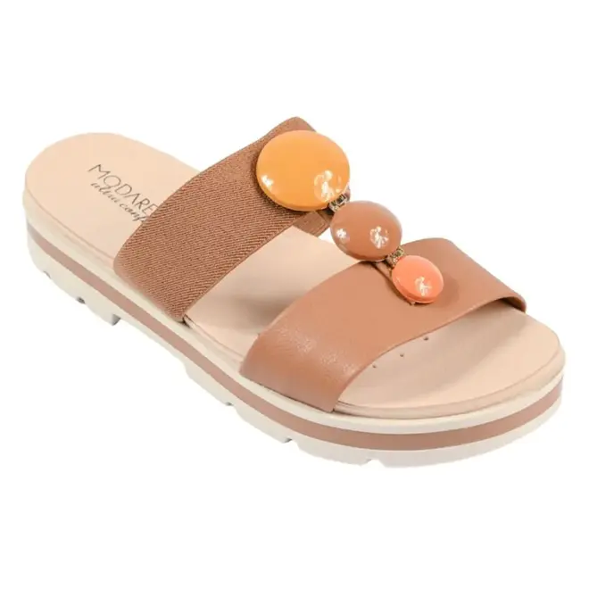 Tamanco Flatform Modare Bege e Marrom Feminino