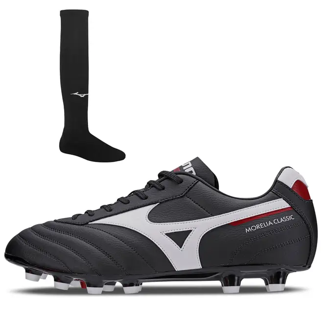 Kit Mizuno Morelia masculino 1 Chuteira de Campo Classic MD + 1 meião de futebol