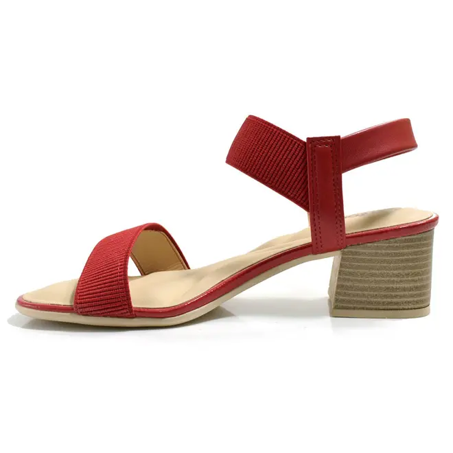 Sandália de Salto Bloco Feminina Comfortflex Vermelho 24-56401