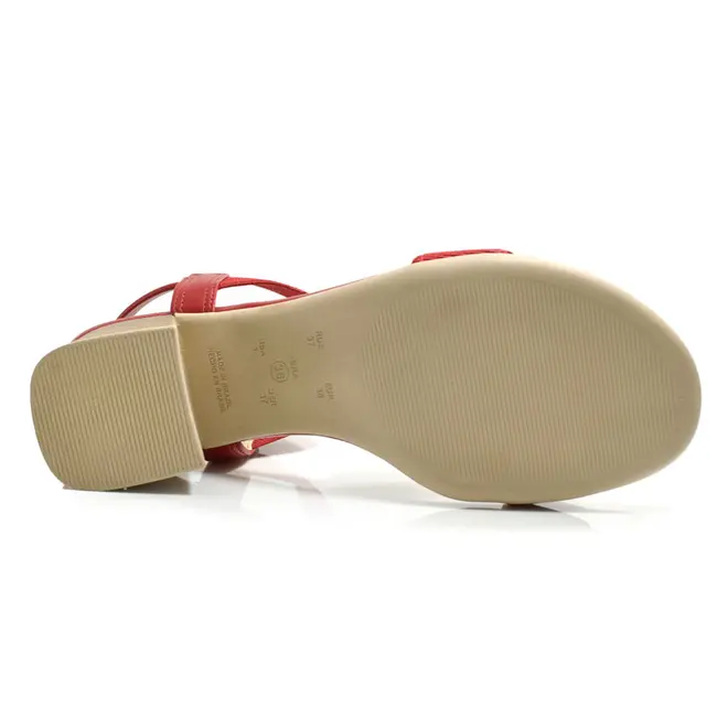 Sandália de Salto Bloco Feminina Comfortflex Vermelho 24-56401
