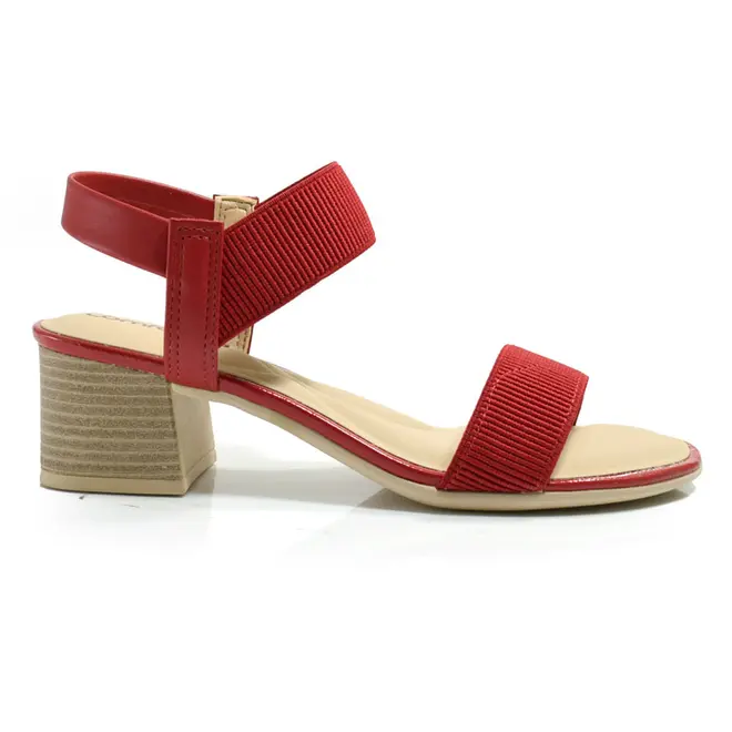 Sandália de Salto Bloco Feminina Comfortflex Vermelho 24-56401