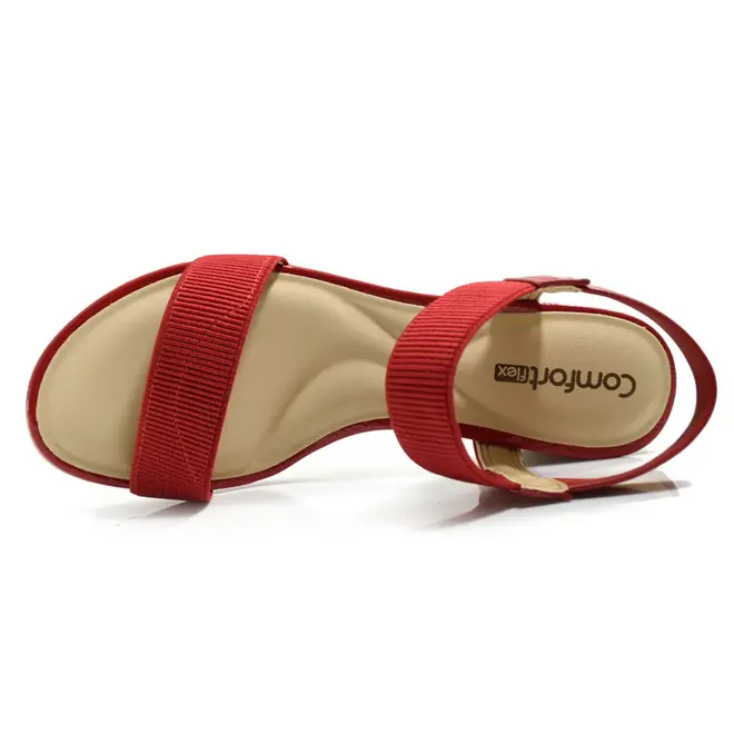 Sandália de Salto Bloco Feminina Comfortflex Vermelho 24-56401