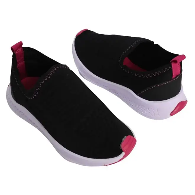 Tênis Casual Feminino Juvenil Batatinha - Preto/Rosa