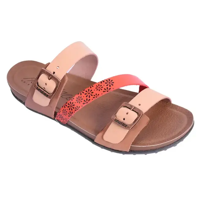 Tamanco Flat Couro New Face Feminino Telha Mix