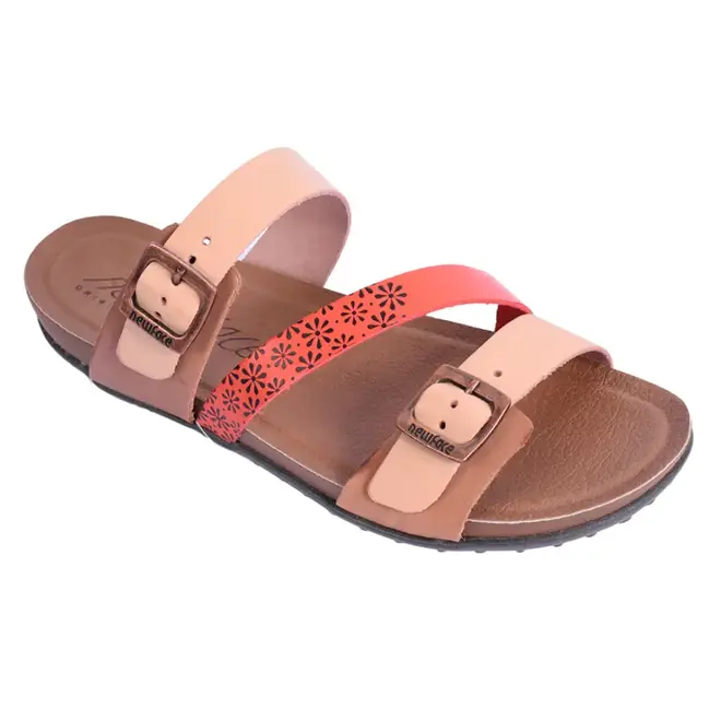 Tamanco Flat Couro New Face Feminino Telha Mix