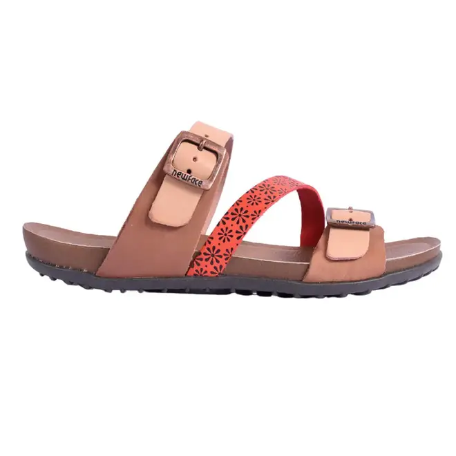 Tamanco Flat Couro New Face Feminino Telha Mix